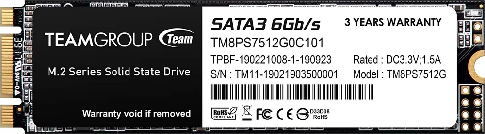 Твердотельный накопитель 512GB SSD TeamGroup MS30 M.2 SATA 2280 R530Mb/s W430MB/s TM8PS7512G0C101