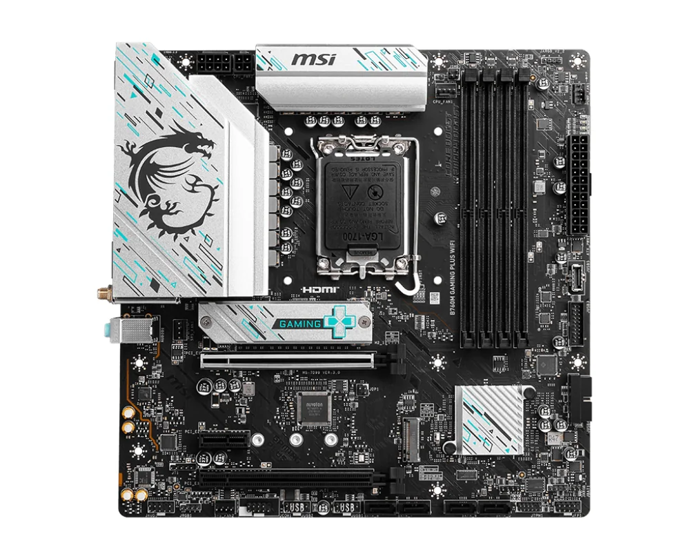 Материнская плата MSI B760M GAMING PLUS WIFI LGA1700 B760 4xDDR5 4xSATA3 RAID 2xM.2 2xHDMI 2xDP mATX