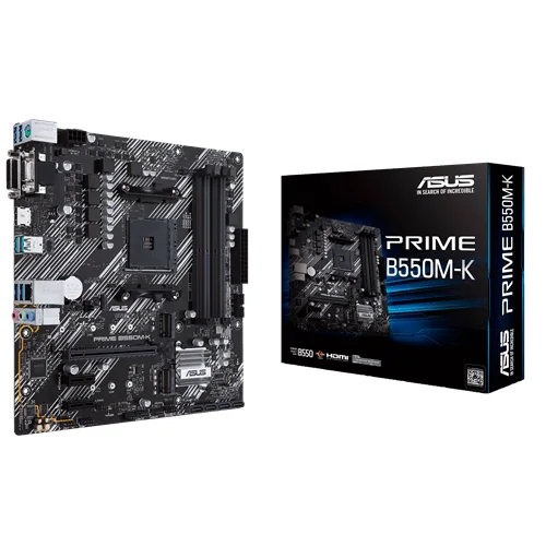 Материнская плата ASUS PRIME B550M-K AM4 4xDDR4 4xSATA3 RAID 2xM.2 DVI-D D-Sub HDMI mATX