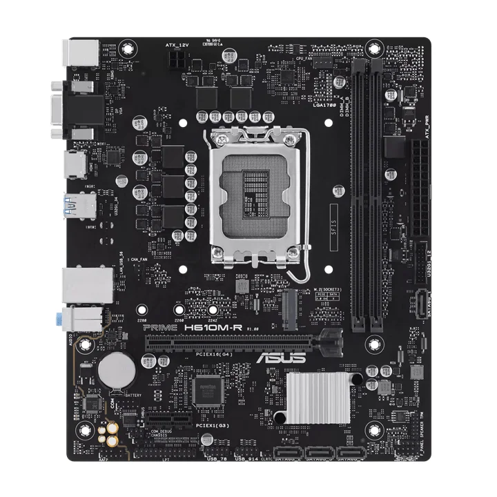 Материнская плата ASUS PRIME H610M-R-SI, LGA1700 2xDDR5 4xSATA3 M.2 1xVGA 1xHDMI 1xDP mATX