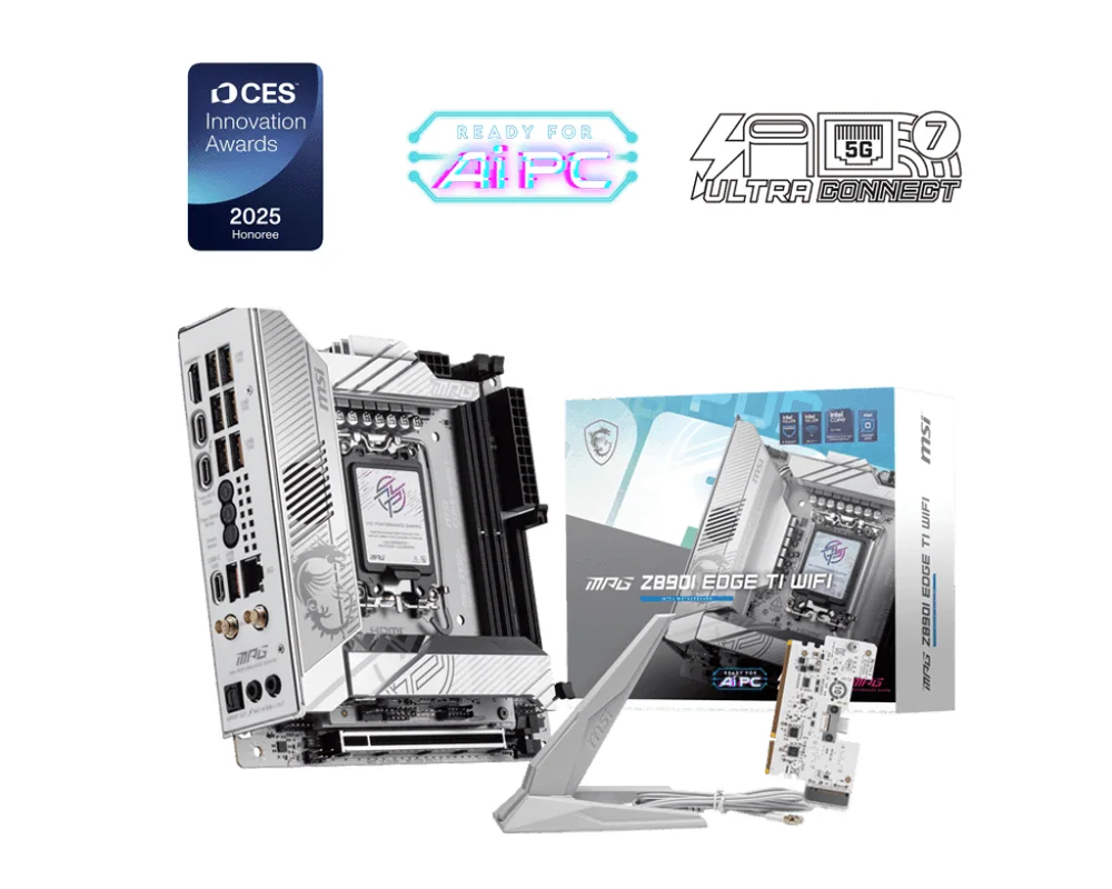 Материнская плата MSI MPG Z890I EDGE TI WIFI LGA1851 2xDDR5 2xSATA3 4xM.2 1xHDMI 2xThund Mini ITX