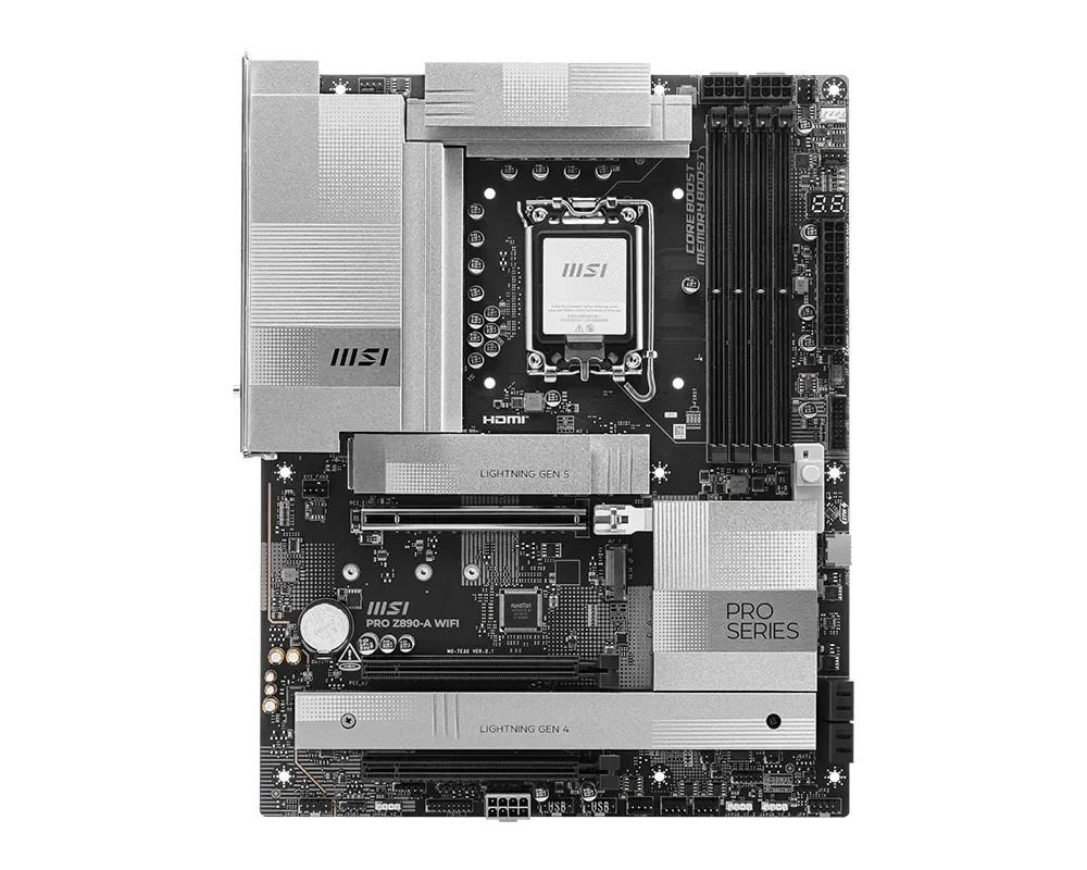 Материнская плата MSI PRO Z890-A WIFI LGA1851 4xDDR5 4xSATA3 RAID 4M.2 1xHDMI 2xType-C DP ATX