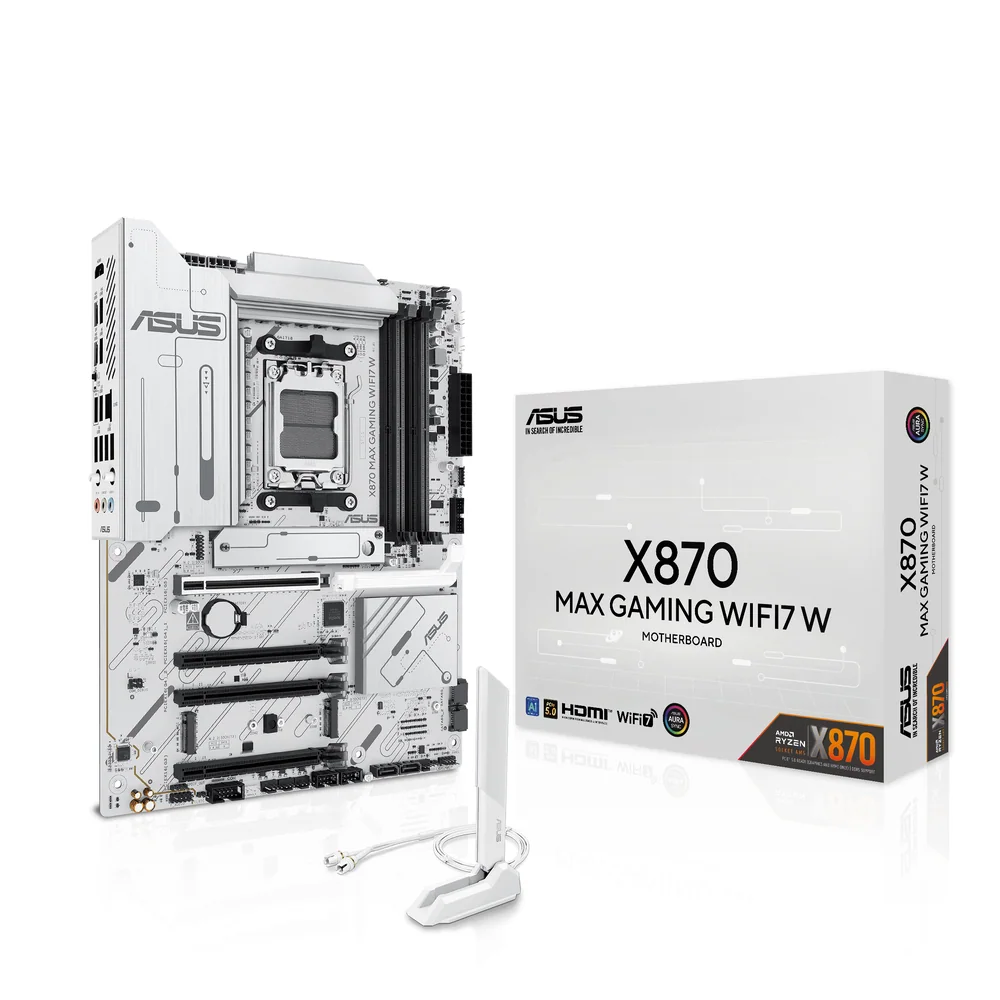 Материнская плата ASUS X870 MAX GAMING WIFI7 W AM5 4xDDR5 4xSATA3 RAID 3xM.2 HDMI 2xUSB-C ATX