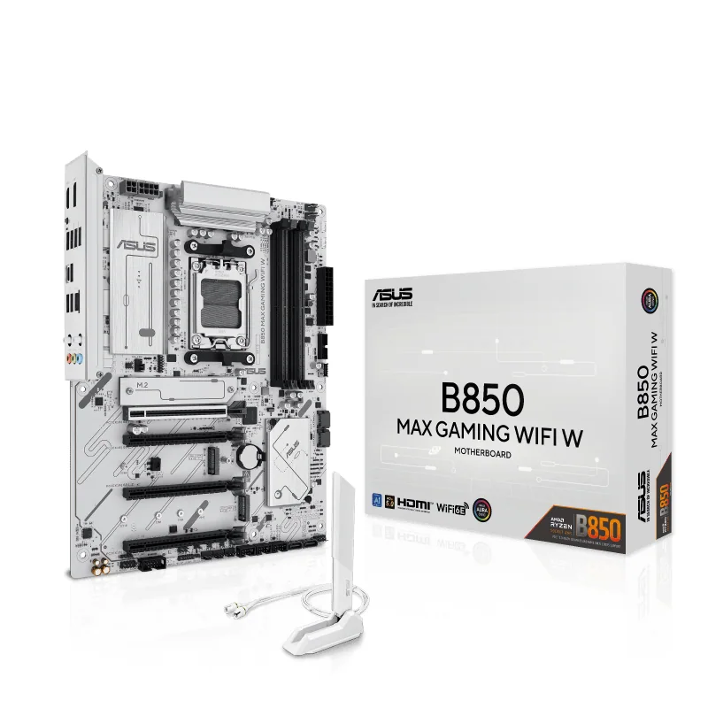 Материнская плата ASUS B850 MAX GAMING WIFI W AM5 4xDDR5 4xSATA3 RAID 3xM.2 HDMI DP USB-C ATX