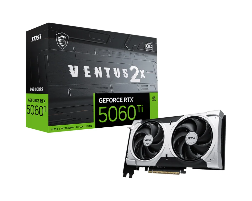 Видеокарта MSI GeForce RTX 5060 Ti 16G VENTUS 2X OC PLUS 16Gb GDDR7 128-bit 1xHDMI 3xDP G506T-16V2CP