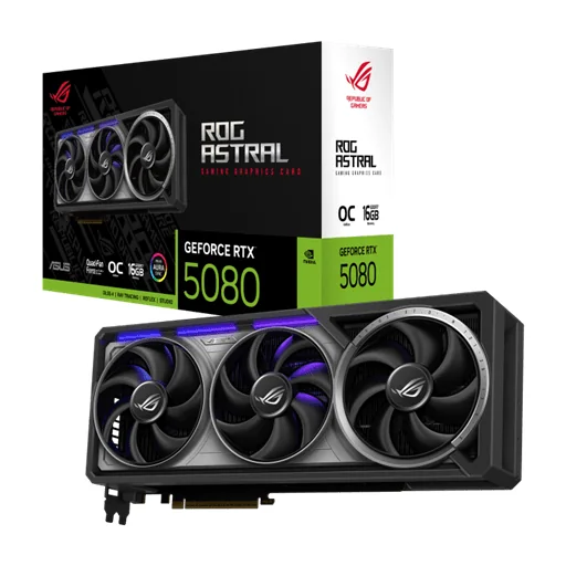 Видеокарта ASUS GeForce RTX5080 16Gb, ROG ASTRAL GDDR7 OC 2HDMI 3DP ROG-ASTRAL-RTX5080-O16G-GAMING