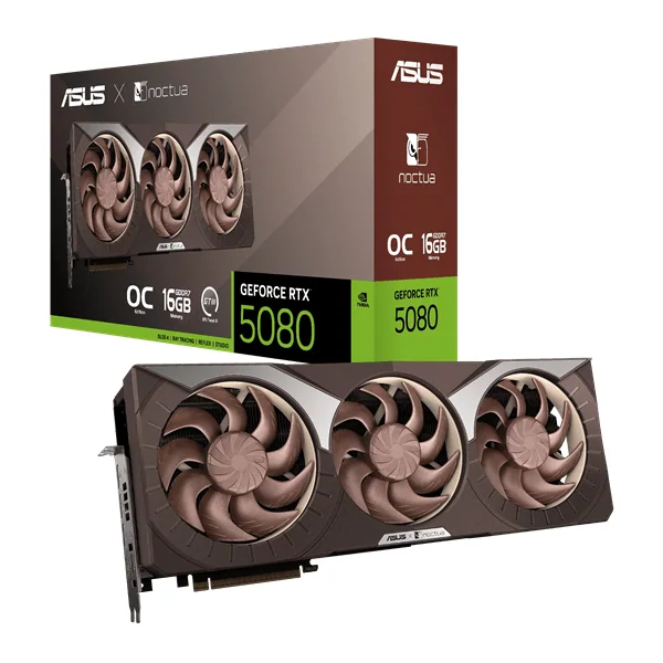 Видеокарта ASUS GeForce RTX5080 16GB GDDR7 Noctua OC Edition 256bit 2xHDMI 3xDP RTX5080-O16G-NOCTUA
