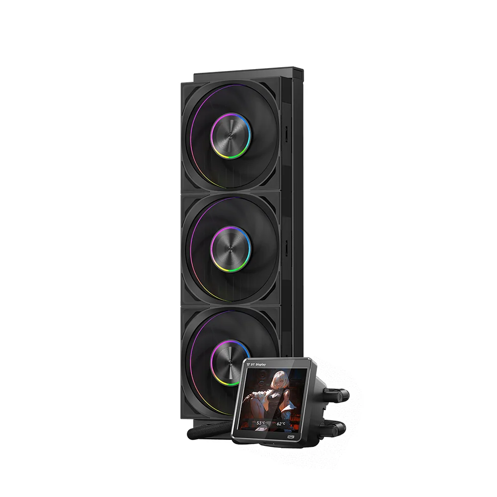 Водяное охлаждение для CPU PCCooler DT360 ARGB Display BK 115X/1200/1700/1851/AM4/AM5 Черный