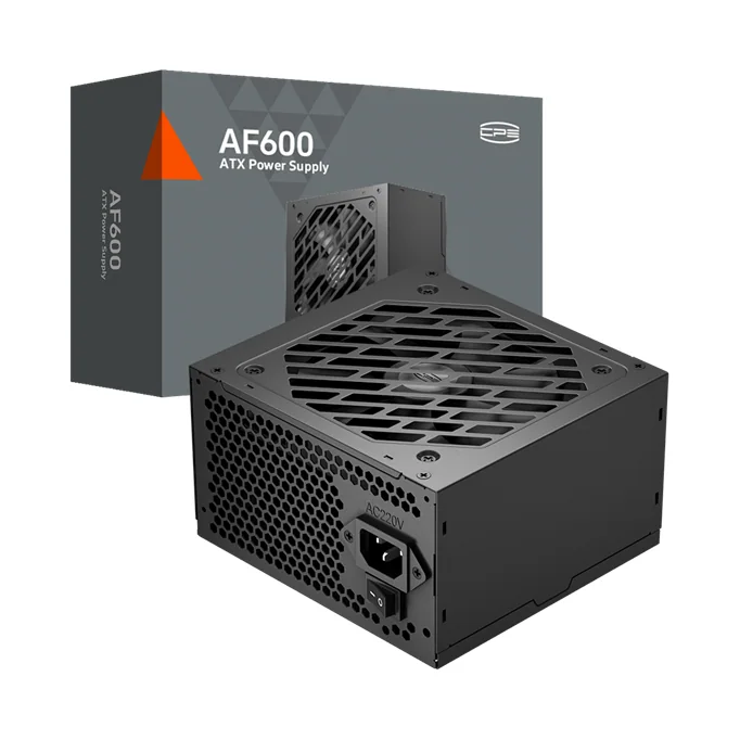 Блок питания PCCooler 600W, AF600, Non Modular, 80+, КПД ≥80%, ATX, FAN 120mm, Черный, P1-AF600-N1H