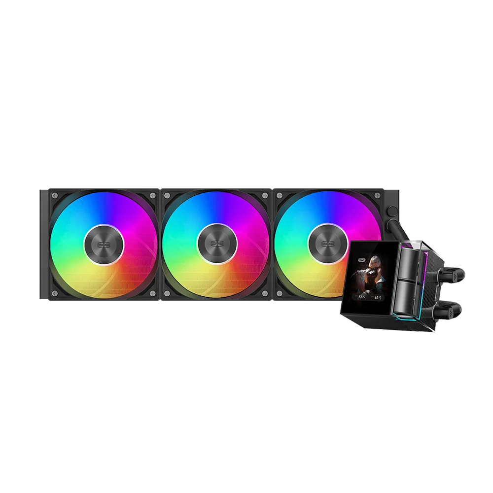 Водяное охлаждение для CPU PCCooler DS360 ARGB Display BK TDP 310W 115X/1200/1700/1851/AM4/AM5 Черн