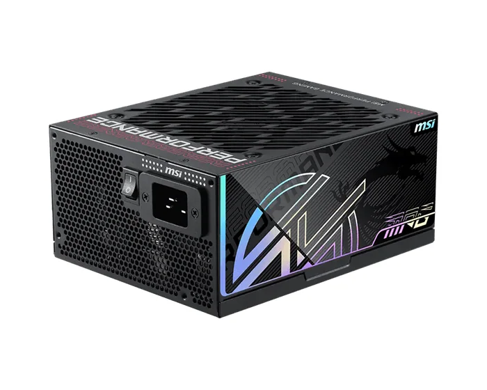 Блок питания MSI 1300W, MPG Ai1300TS PCIE5, Full Modular, ATX, 80+ TITANIUM, >94%, Fan 135mm, Черный