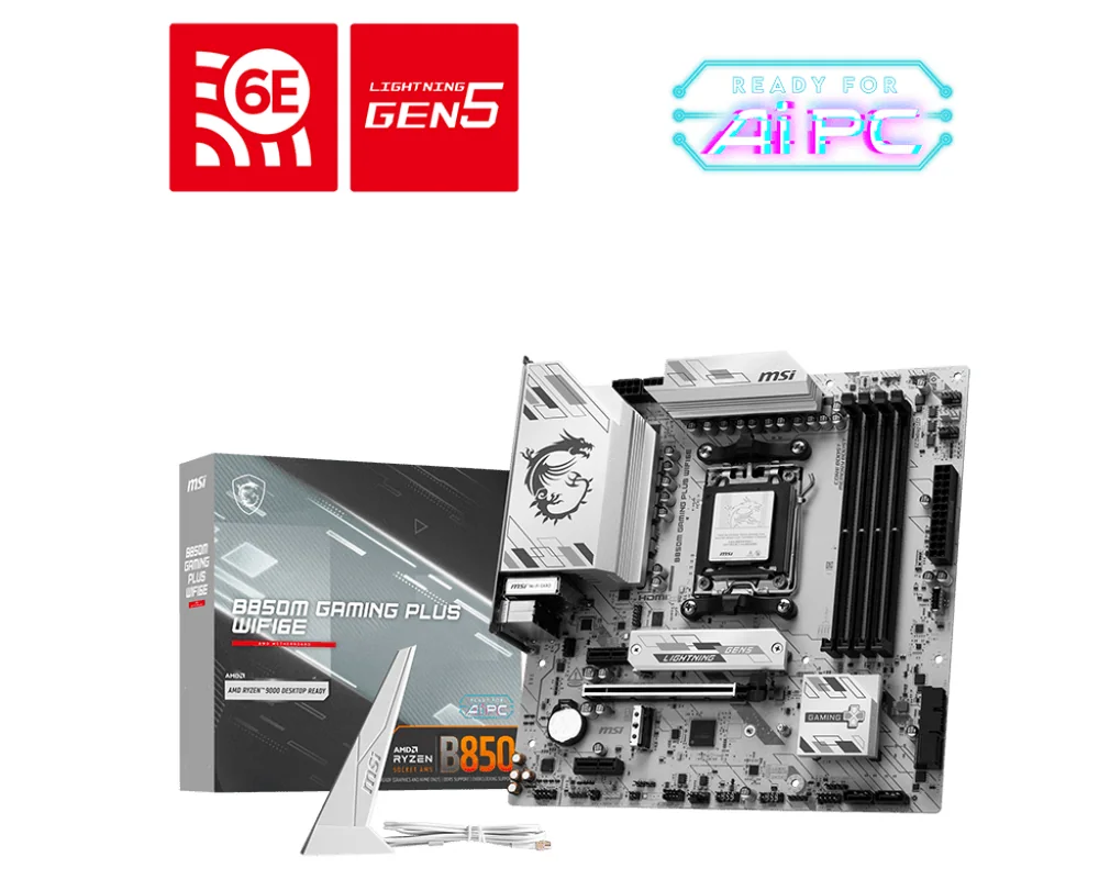 Материнская плата MSI B850M GAMING PLUS WIFI6E AM5 4xDDR5 4xSATA RAID 2xM.2 DP HDMI Type-C mATX