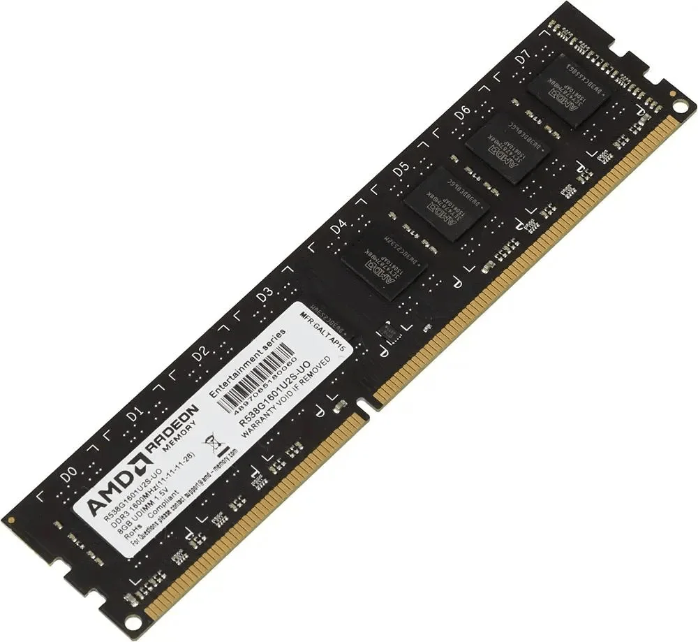 Оперативная память 8Gb DDR3 1600MHz AMD Radeon R5 Entertainment Series PC3-12800 R5S38G1601U2S