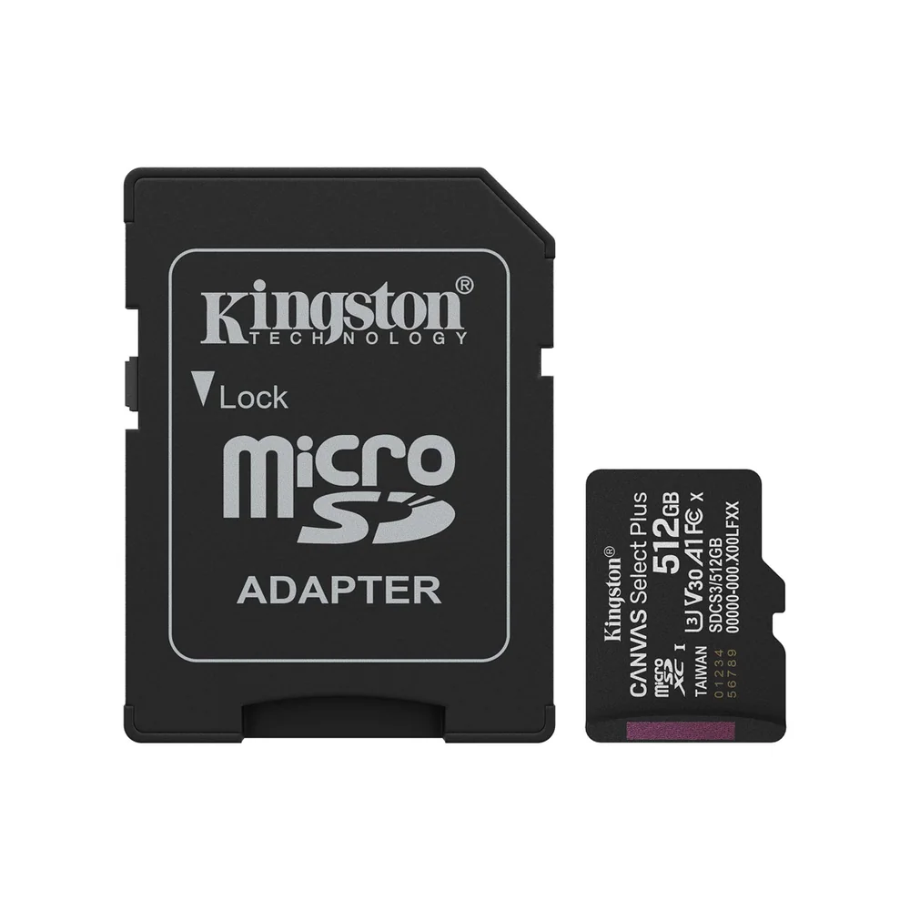 Карта памяти Kingston SDCS3/512GB Canvas Select Plus A1 U3 V30 512GB