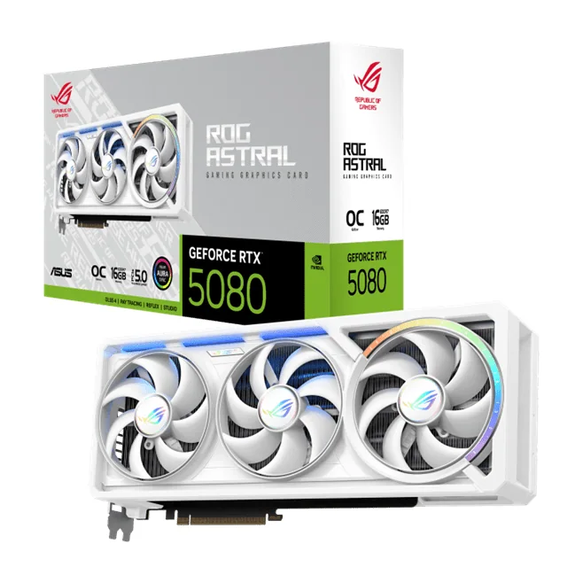 Видеокарта ASUS GeForce RTX 5080 16GB ROG ASTRAL GDDR7 256bit 3xDP ROG-ASTRAL-RTX5080-O16G-WHITE