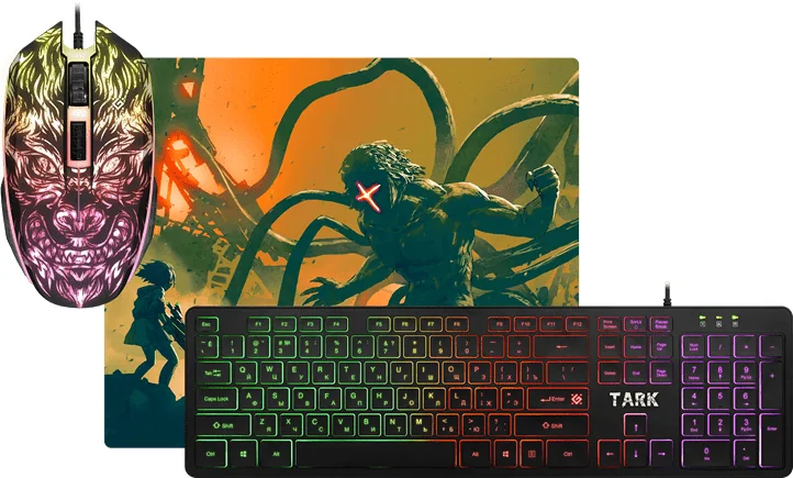 Игровой набор Defender Tark C-779,мышь+клавиатура+ковер