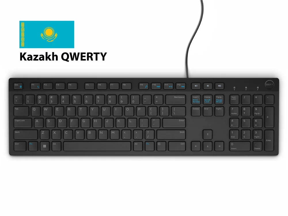 Dell Multimedia Keyboard-KB216 - Kazakh (QWERTY) - Black