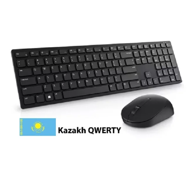 Dell Pro Wireless Keyboard and Mouse - KM5221W - Kazakh (QWERTY) - Black