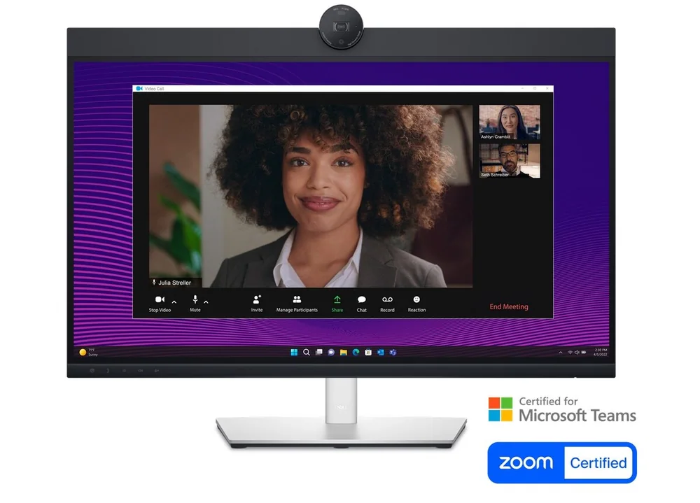 Dell 27 Video Conferencing Monitor - P2724DEB, 68.47cm (27.0")/QHD (2560 x 1440) at 60 Hz/IPS/16:9/350 cd/m2/1000:1/AG/4MP RGB+IR 2K camera/3Yr w
