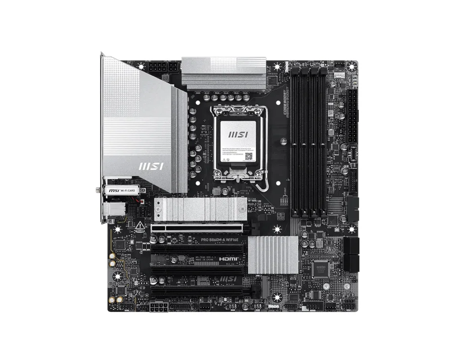 Материнская плата MSI PRO B860M-A WIFI6E LGA1851 4xDDR5 4xSATA3 RAID 3xM.2 1xHDMI 1xDP mATX