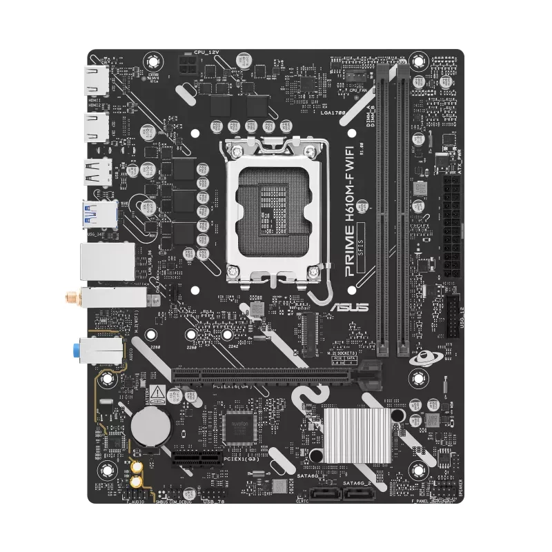 Материнская плата ASUS PRIME H610M-F WIFI, LGA1700 2xDDR5 2xSATA3 1xM.2 2xHDMI Wi-Fi6 BT5.3 mATX