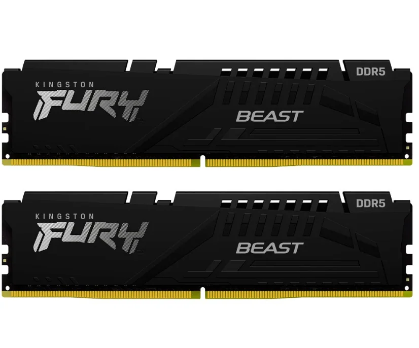 Оперативная память 16GB Kit (2x8) DDR5 5600MHz Kingston FURY Beast Black XMP CL40 KF556C40BBK2-16