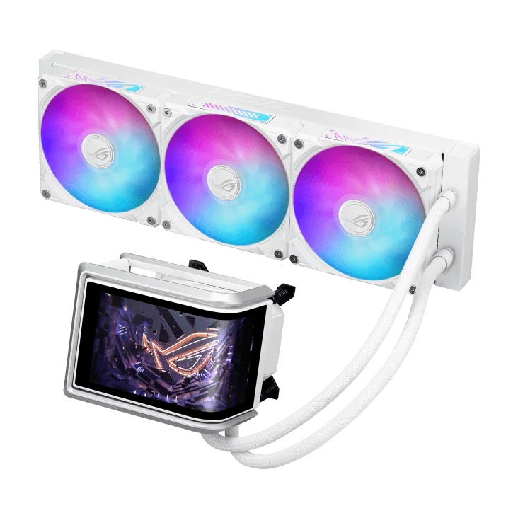 Водяное охлаждение CPU Asus ROG RYUO IV 360 ARGB WHT, 3x120mm, AMOLED-display, White