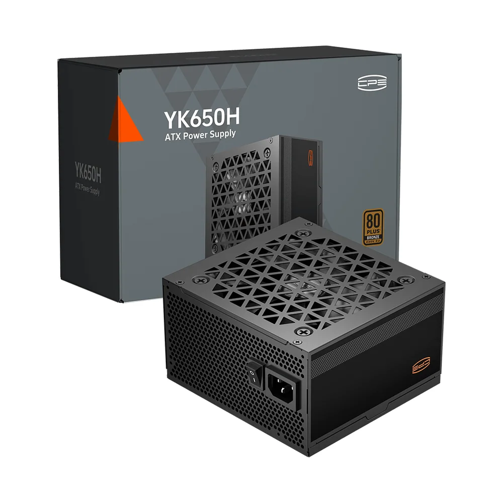 Блок питания PCCooler 650W, YK650H, Non Modular, 80+ BRONZE, ≥88%, Fan 120mm, Черный, P3-YK650H-B1H