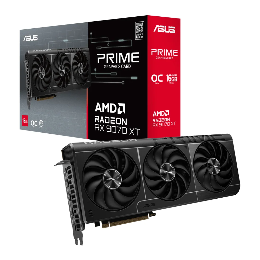 Видеокарта ASUS Prime Radeon RX 9070 XT OC 16GB GDDR6 256bit HDMI 3xDP HDCP PRIME-RX9070XT-O16G